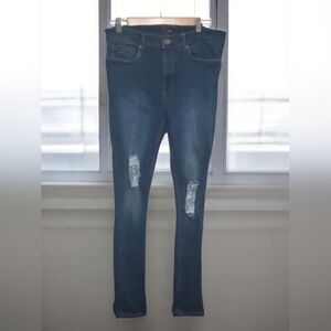 Voi Jeans Mens Size 32 Regular Blue Ripped Holes